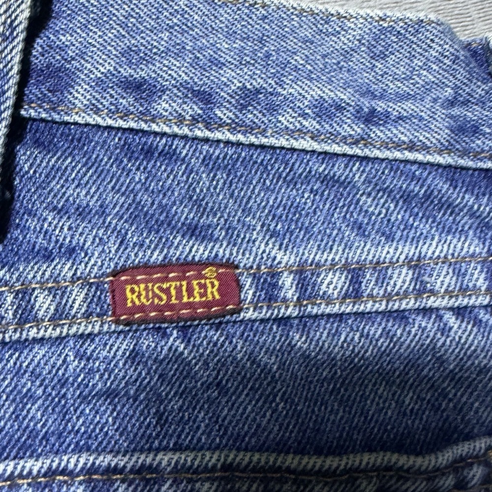 VTG Rustler Jeans 38x29 Blue Denim USA Fabric Relaxed Fit Straight Leg Work Pant - Picture 5 of 7